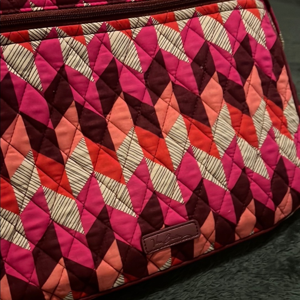 Vera Bradley Pink and Red Geometric Travel Bag